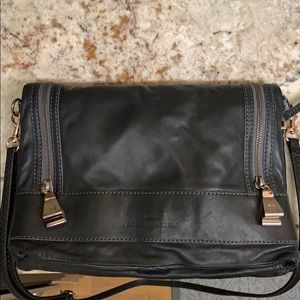 Black leather bcbg cross body bag